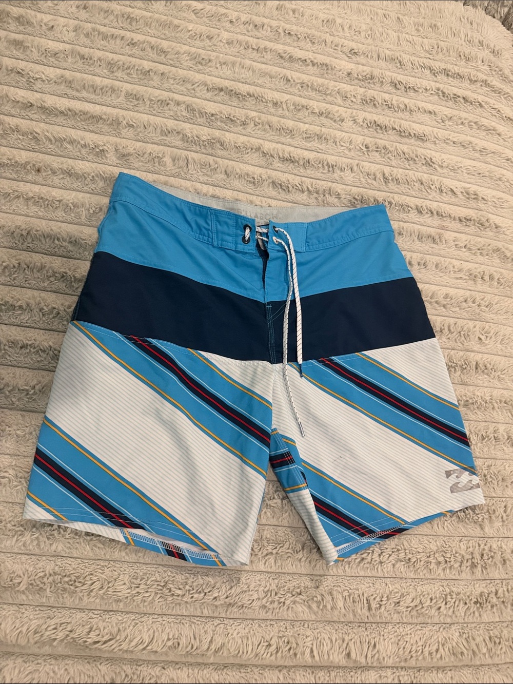 Billabong Blue and Navy Striped Boardshorts